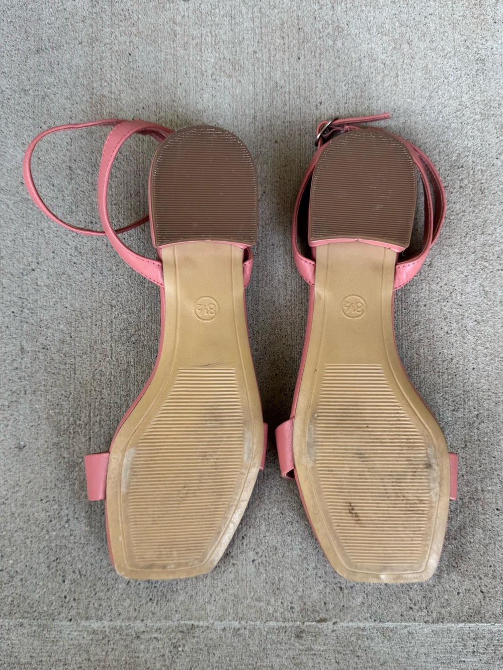 a new day Coral Pink Square-Toe Ankle-Strap Sandals, Size 8.5 - Picture 4 of 5